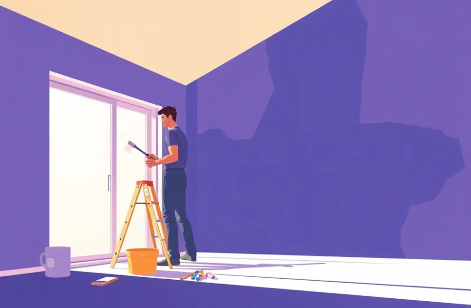 Intérieur rénové après travaux de peinture à Persan