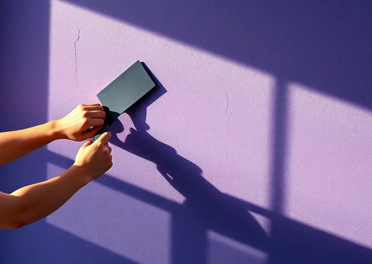 Application d'un enduit décoratif à la lisseuse sur un mur